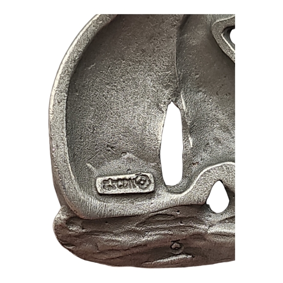 Vintage Pewter Cat Necklace Pendant - Picture 5 of 6